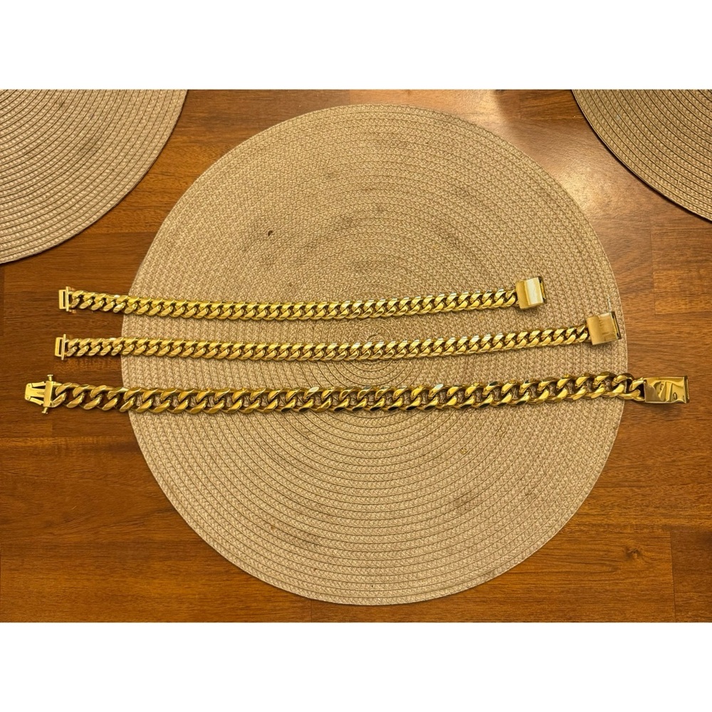Gold Dog Chain Collar, Cuban Link